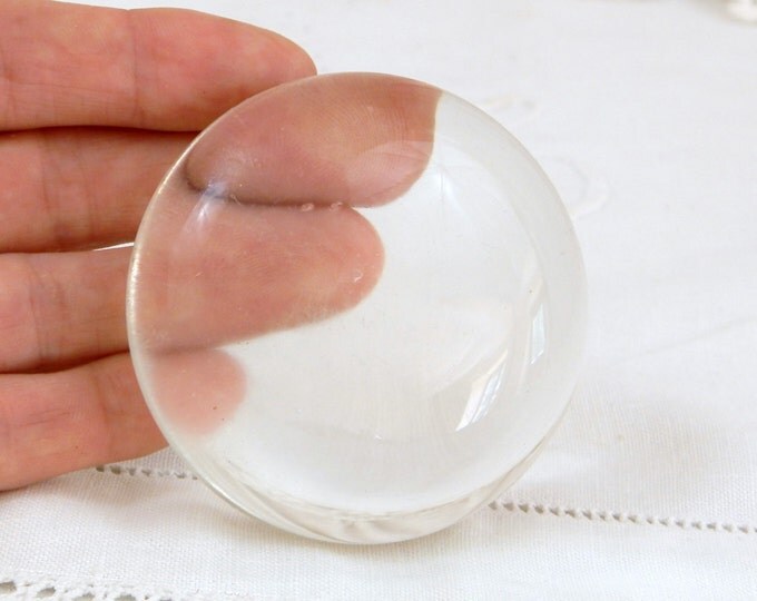 Antique French Round Clear Glass Paperweight, French Vintage Decor, Retro Home Interior, Chateau Shabby Chic,French Brocante, Office Bureau Antique French Round Clear Glass Paperweight, French Vintage Decor, Retro Home Interior, Chateau Shabby Chic,French Brocante, Office Bureau