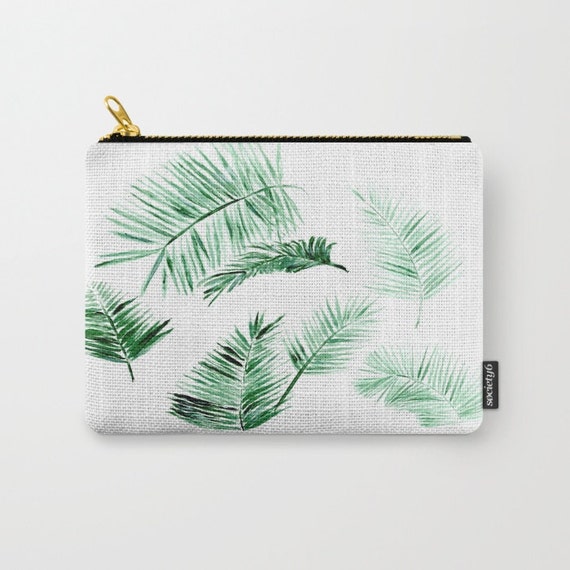 Palm Leaf Carry All Pouch palm makeup bag carry all palm