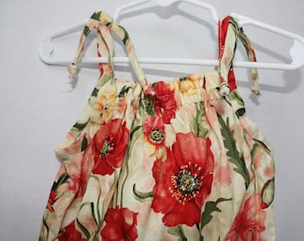 Adorable, Customizable Toddler Sunsuit, Romper (size 2T) - Peonies, Chili Peppers