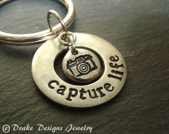 Capture life photographer gift keychain photography gifts