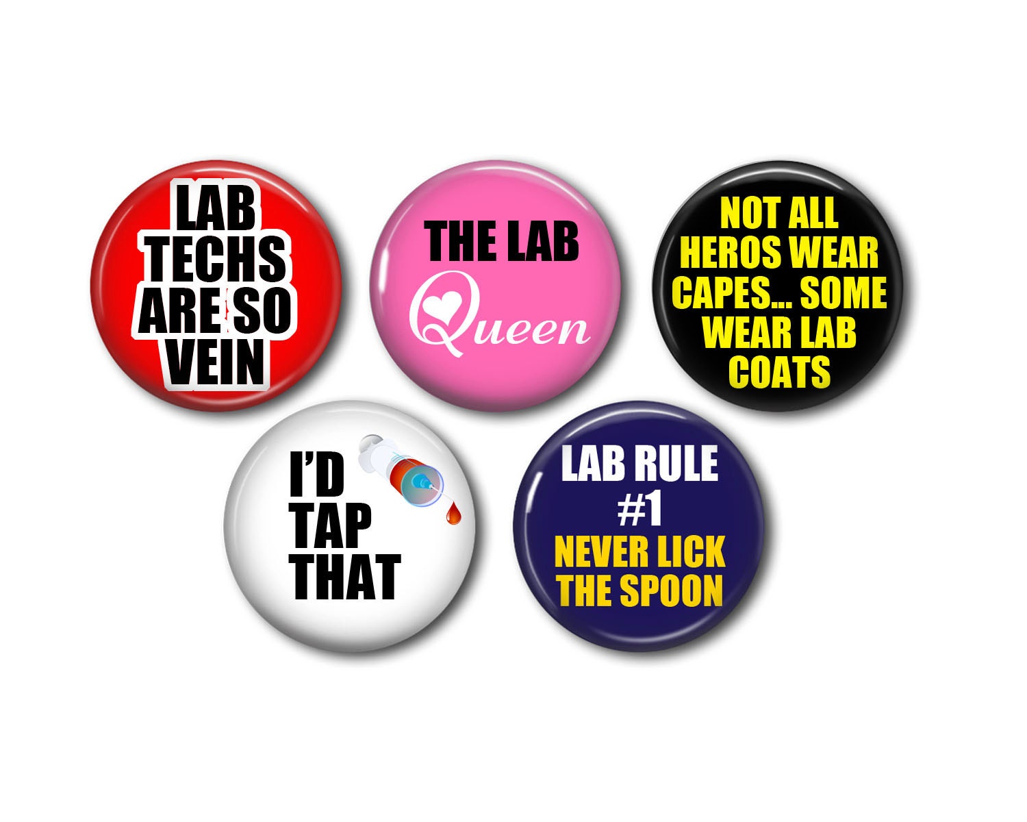 Lab Tech ID Badge Reel Key Card Holder Interchangeable Toppers