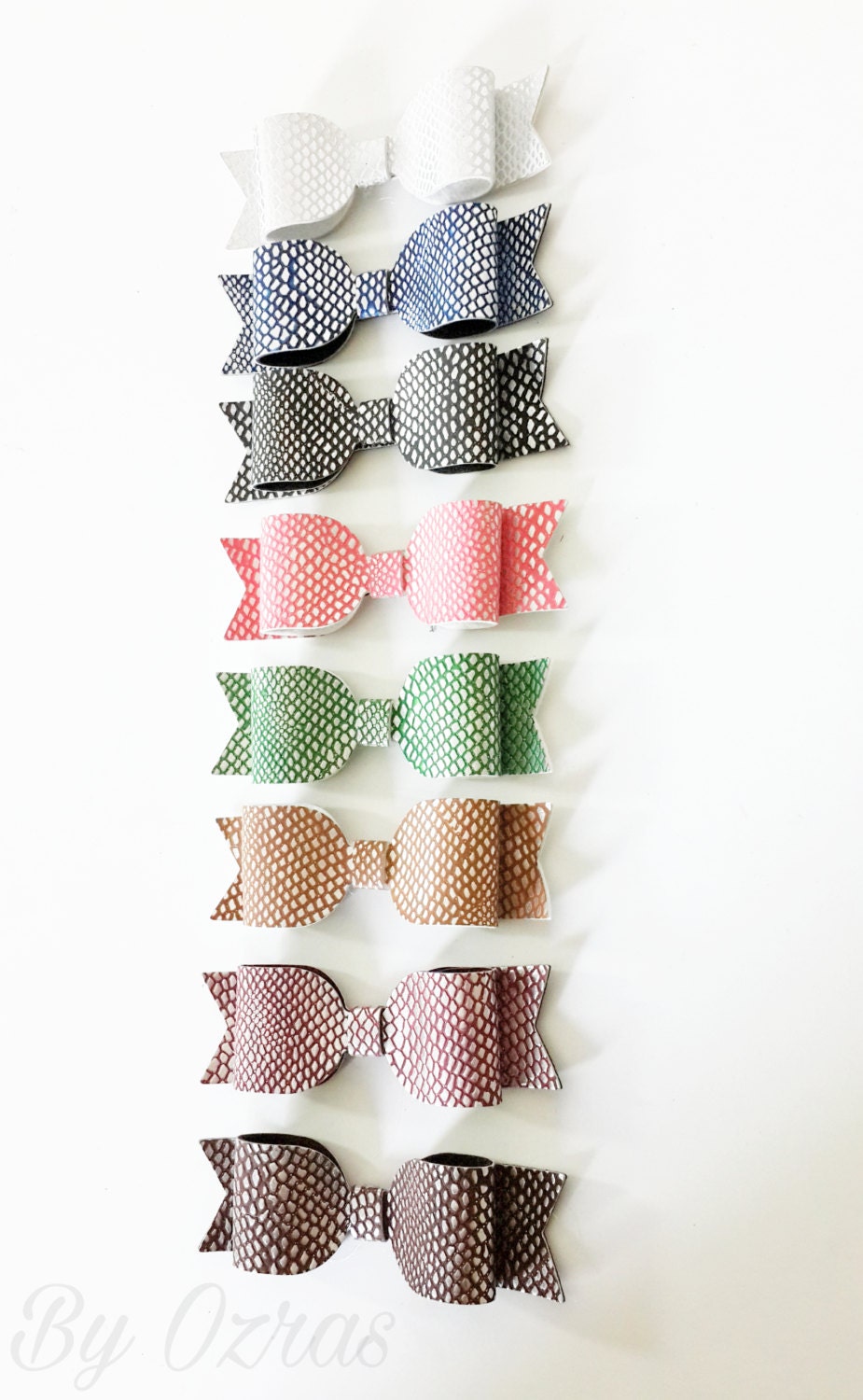 Faux Leather Bows 1 inches Leatherette Bow Leatherette