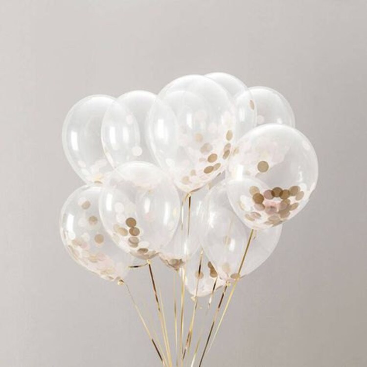 16 Clear Balloons with Circle Confetti inside by ...
