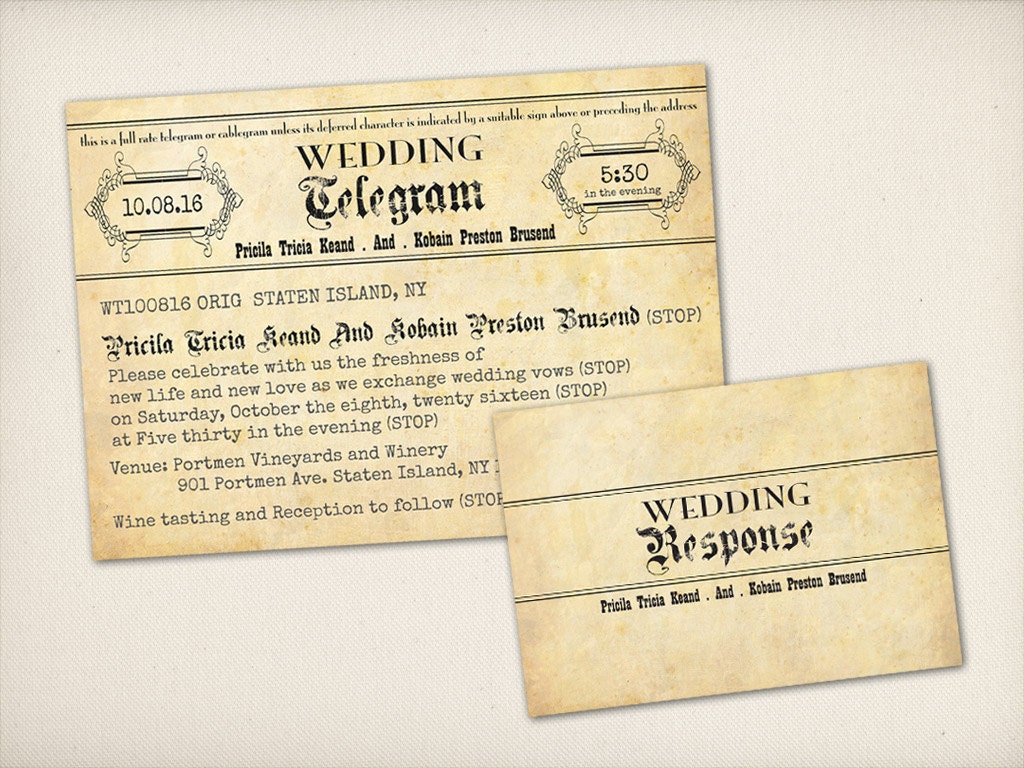 Telegram Style Wedding Invitations 10