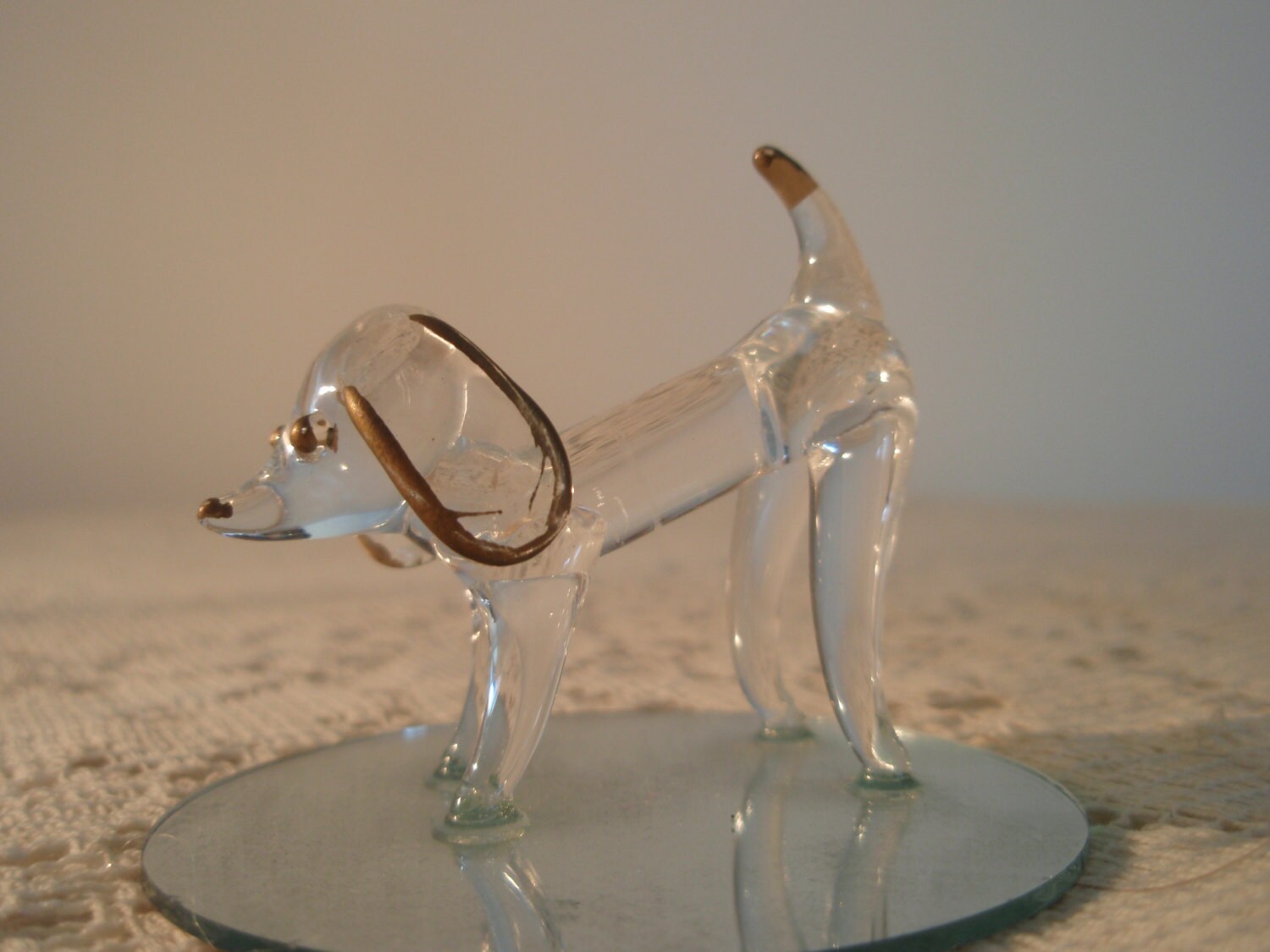 blown glass dog