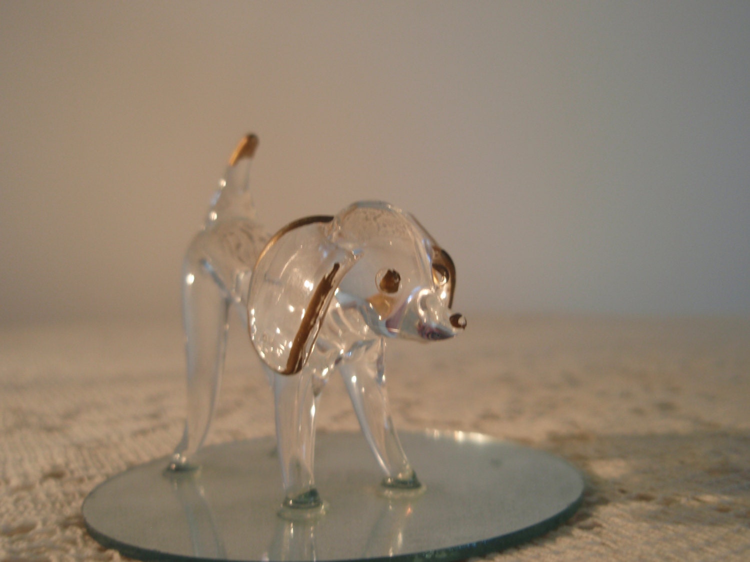 blown glass dog