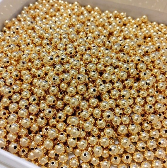 3mm Gold Filled Beads PACK OF 100pcs 14kt Gold Filled 3mm