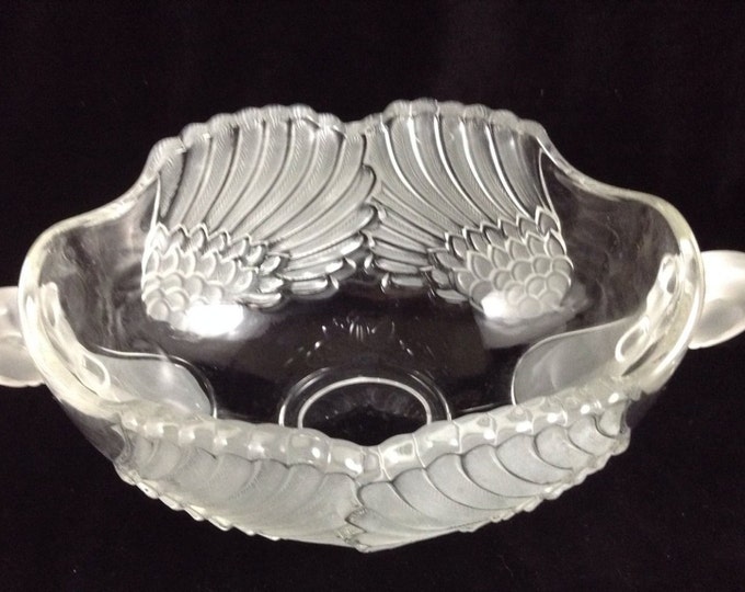 Mikasa Swan Frosted Crystal Bowl Walther and Sons from West Germany