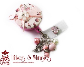 Rose Garden Retractable ID Badge Holder