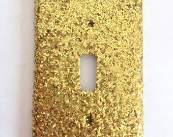 Gold Glitter Single Light Switch Cover / Outlet Cover / Switch Plate / Room Decor / Glamorous / Home Decor / Nursery / Baby Shower Gift