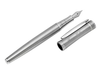Personalized Quality Silver Color Fountain Pen - Free Engraving