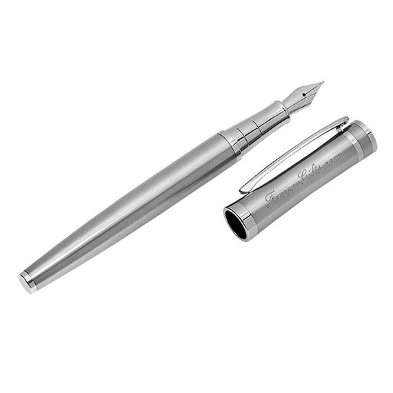 Personalized Quality Silver Color Fountain Pen Free