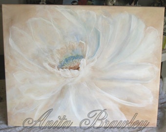 Large Original Flower Painting – shipping included in the price