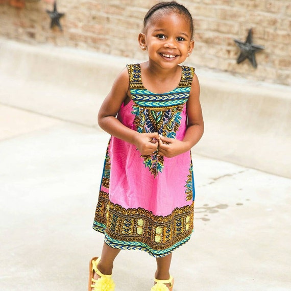 SALE Dashiki Dress Pink Kids 2T by MimiMwafrika on Etsy
