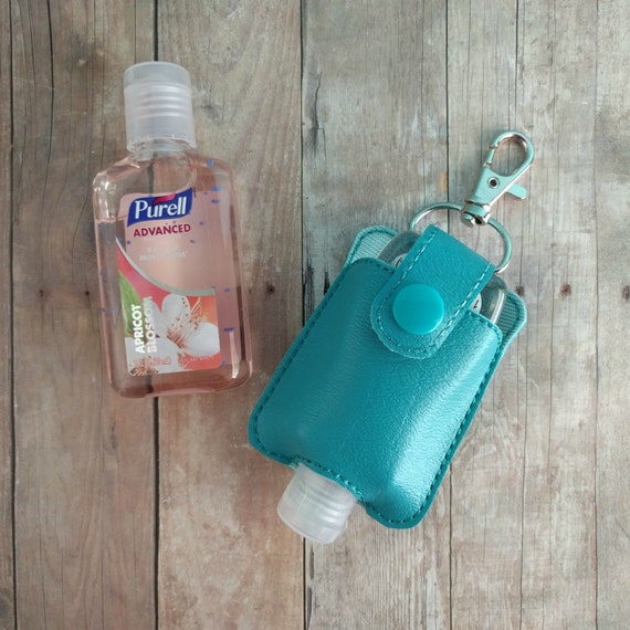 Small Hand Sanitizer Holder Dark Aqua Vinyl by ShopOrangeBlossoms
