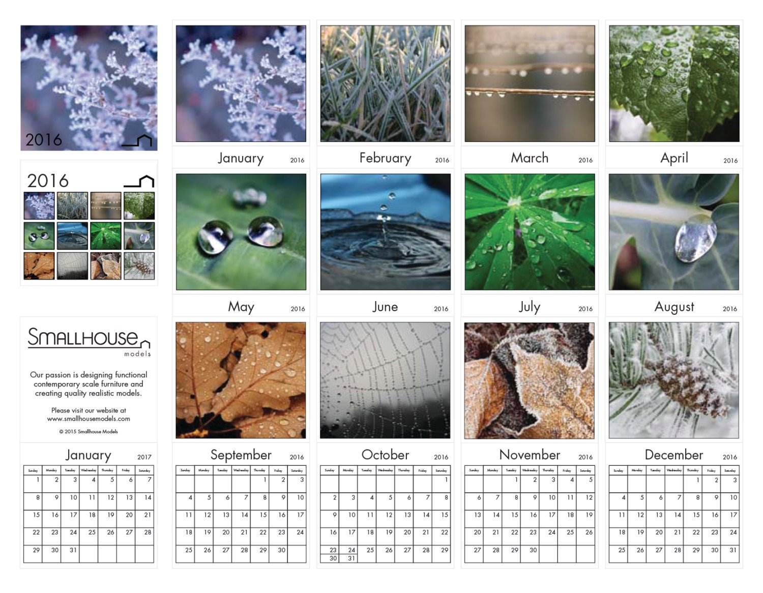 Miniature Dollhouse Calendar Any Year PDF 1:12 Scale