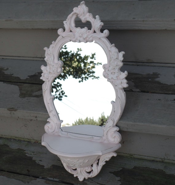mirror vintage ornate with shelf shabby chic by mollymcshabby mirror vintage ornate with shelf shabby chic by mollymcshabby