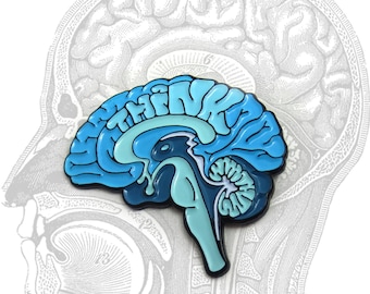 THINK Anatomical Brain enamel lapel pin