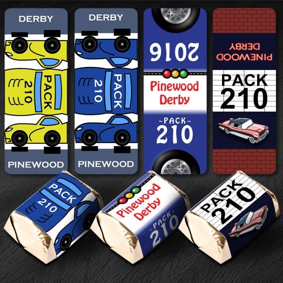 Custom Pinewood Derby Hershey's Nugget Candy Bar Wrappers