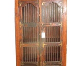 Antique India Cabinet Teak Rustic Armoire Hand Carved Furniture
