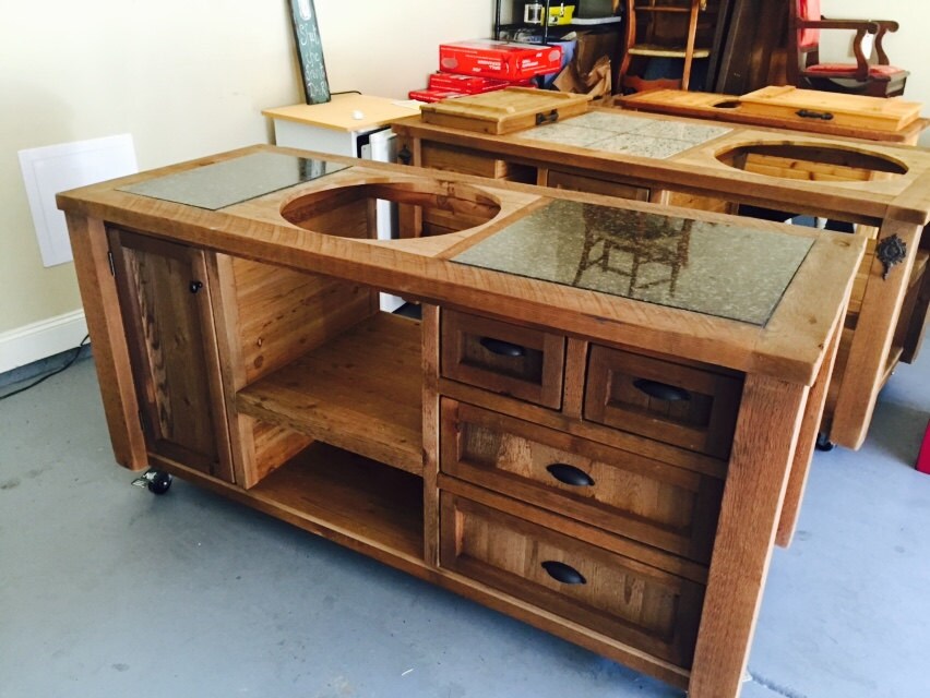 Grill Table for Kamado Joe Big Green Egg Primo by RusticWoodWorx