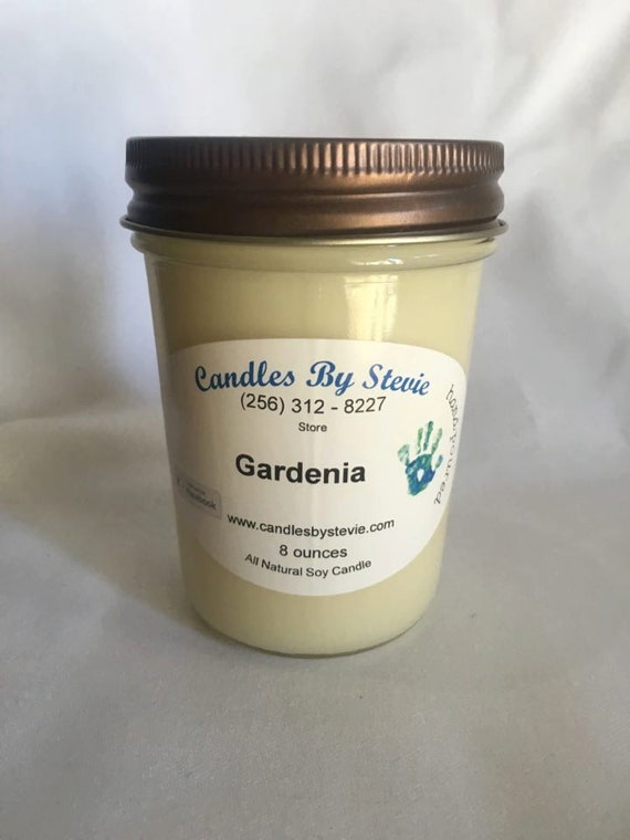 Gardenia Scented Soy Candle 8 oz Hand Poured by CandlesByStevie