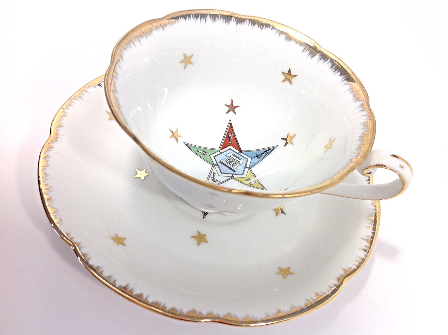OES Lefton China tea cup and saucer hand painted