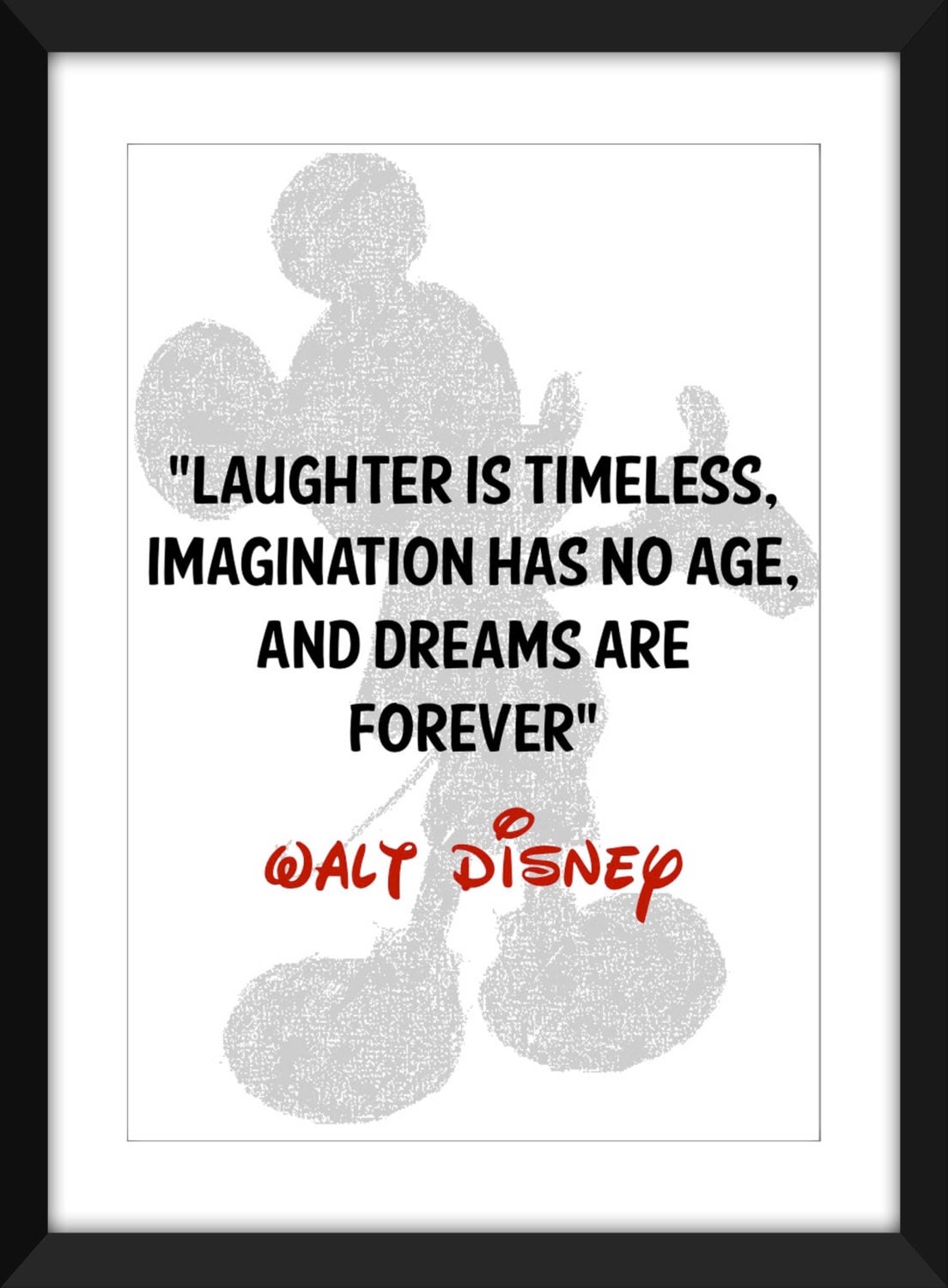 Walt Disney Laughter is Timeless Quote Unframed Children's