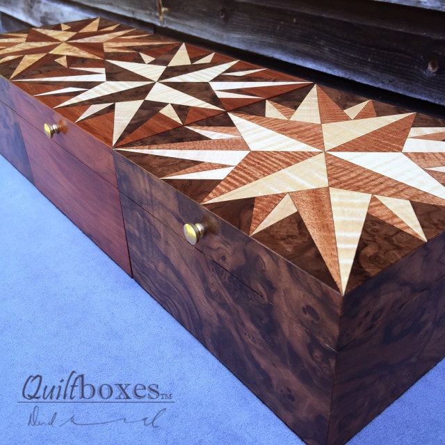 Wooden Keepsake Boxes with Vintage Quilt Designs by Quiltboxes