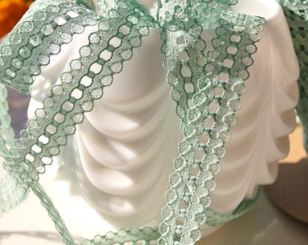 5/8" Vintage Beading Lace Trim - Sea Green Lace Trim by the Yard - Vintage Sewing Lace Trims Wholesale #117