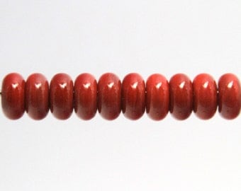 Red Lampwork Glass Bead Spacers Donut MADE TO ORDER