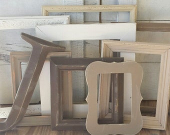 Ombre Brown Collection ~Farmhouse Wall Decor~ Gallery Wall Frame Set~ Shades of Brown~ Shabby Chic Picture Frames~ Naturals Collection