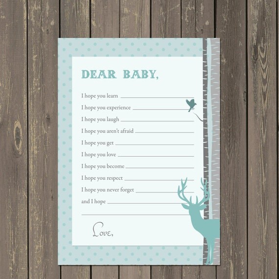 Deer Woodland Outdoors Dear Baby Wishes Baby Shower Game - Printable Il_570xn