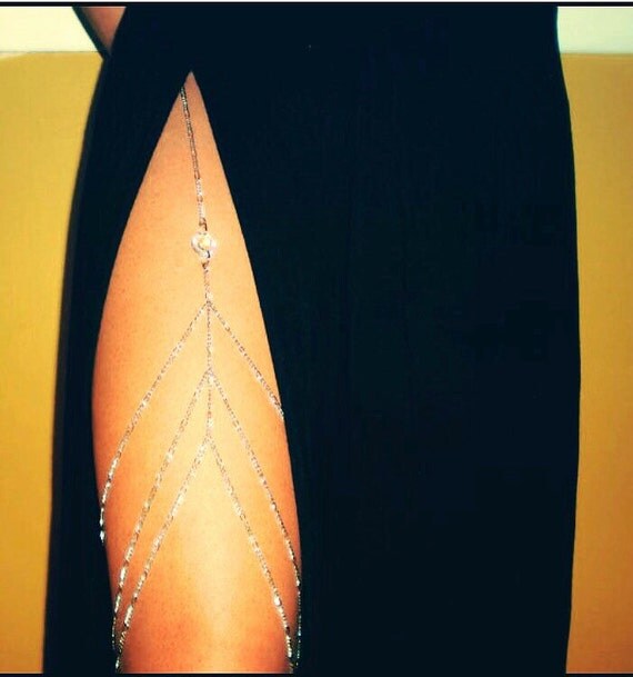 Trinity Thigh Chain Leg Jewelry/ Body Jewelry. Thigh Jewelry
