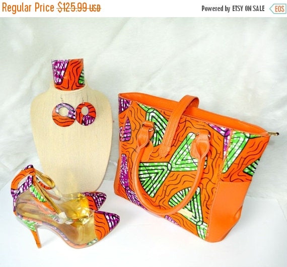 Sale African Clothing, African Print Shoes And Bag Set, Brides Shoes, Wedding Shoes And Bag  Bridesmaid Gift Set, Gift For Her