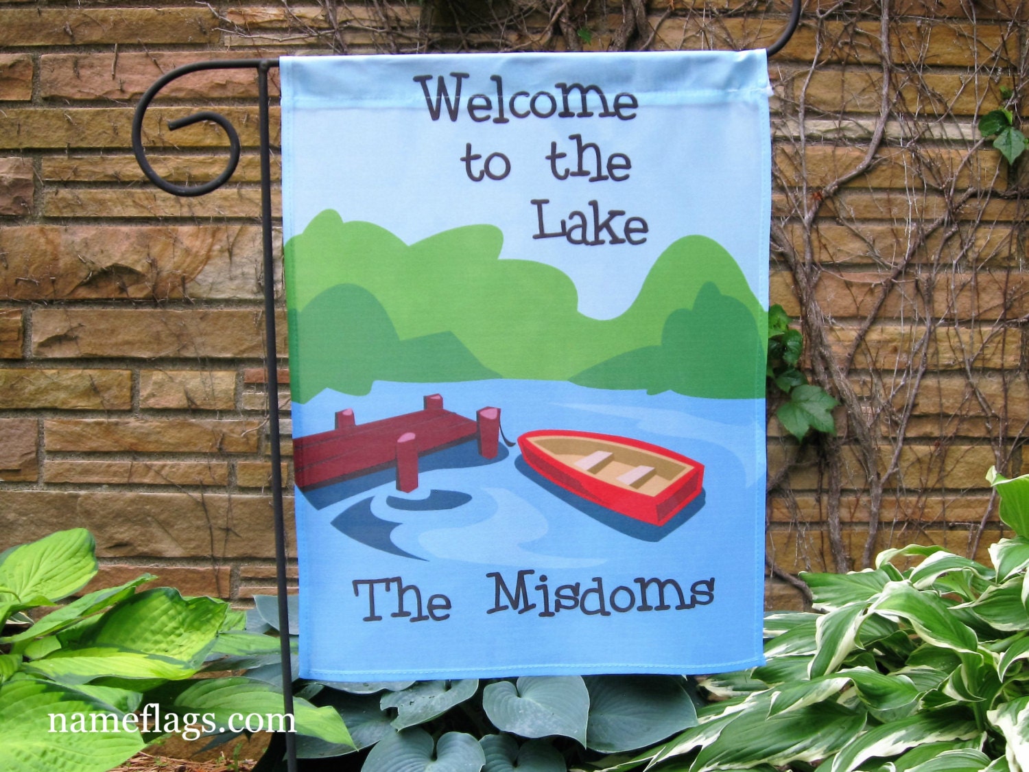 Personalized to the Lake Flag Garden or House Flag