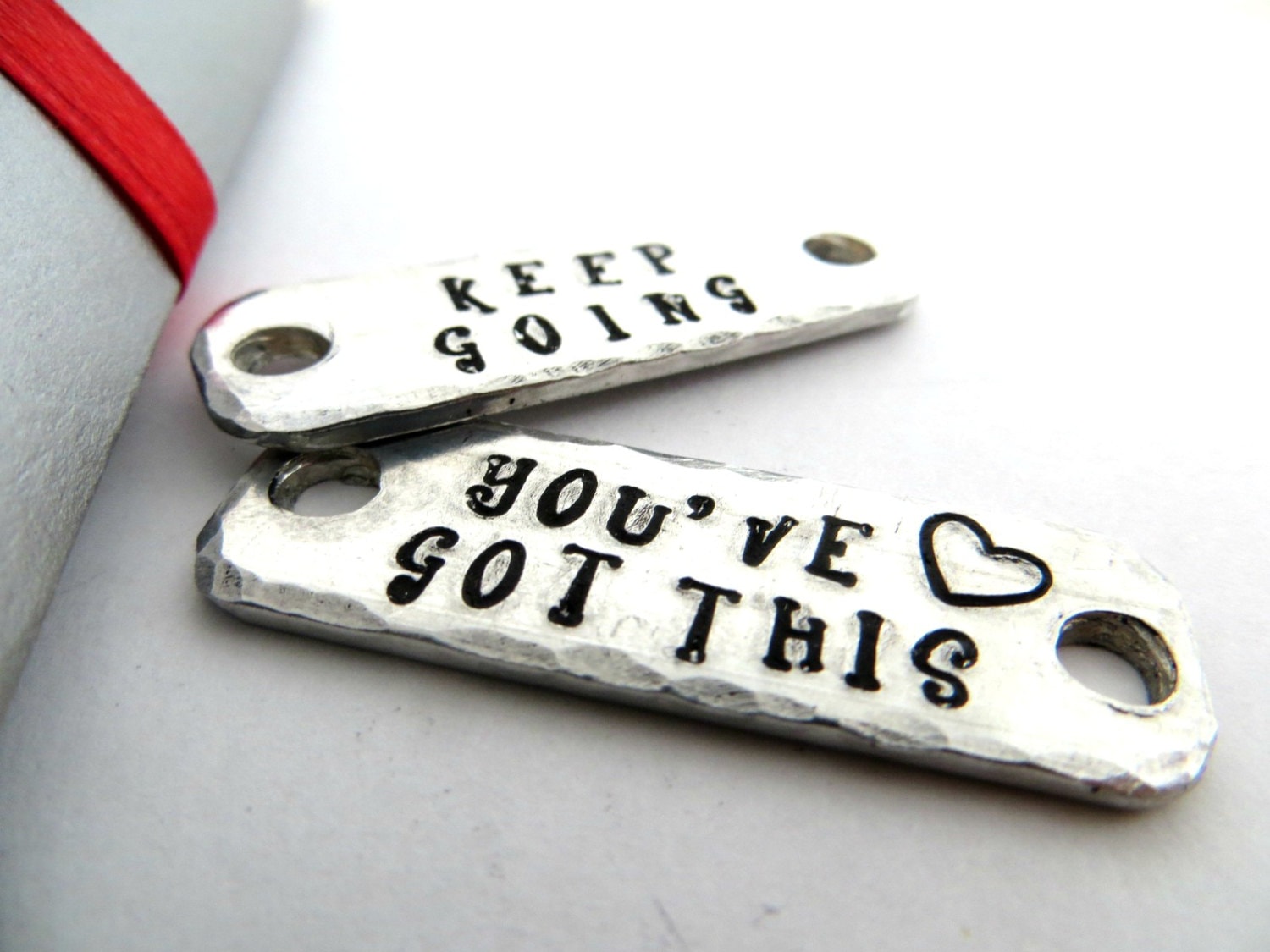 Custom running shoe lace tags keep going you've got by ALittleGift