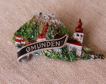 Gmunden Silver Souvenir Brooch Gmunden Jewelry Repurpose Reuse Wear