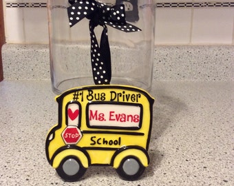Personalized School Bus Ceramic Keepsake