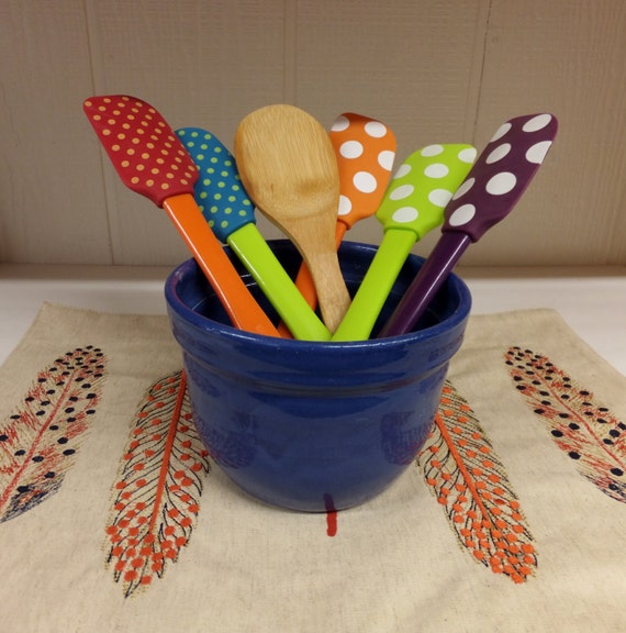 Indigo Blue Utensil Holder Handmade by WildCrowFarmPottery on Etsy