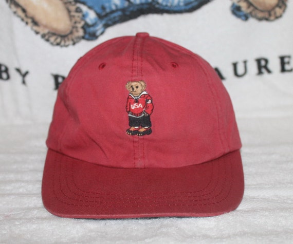 Vintage Polo Ralph Lauren Bear Cap Hat Stadium Sportsman Ski