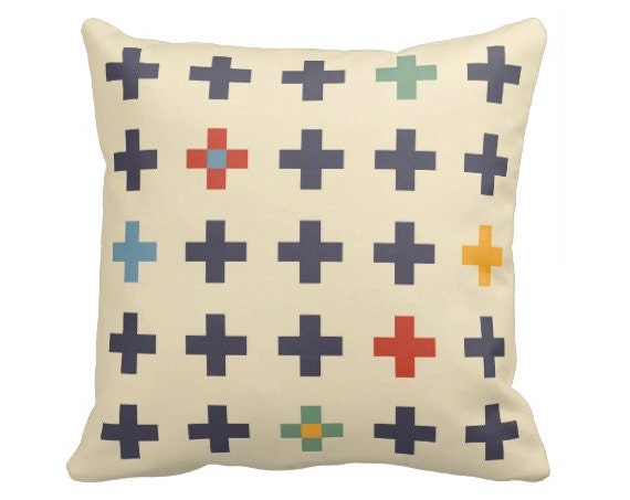 Mid-Century Modern Plus Pattern Pillow 20x20 Double Sided