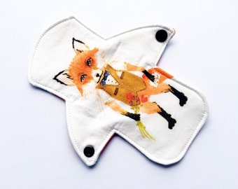 Lucy and Mabs 7" MODERATE Reusable Menstrual pad / Fantastic Mr. Fox