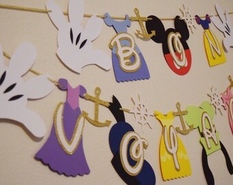 Bon Voyage Disney Cruise Banner ; Princess Dress Banner ; Mickey Mouse Bachelorette Cruise ; Mickey Mouse Banner ; Disney Cruise Ship