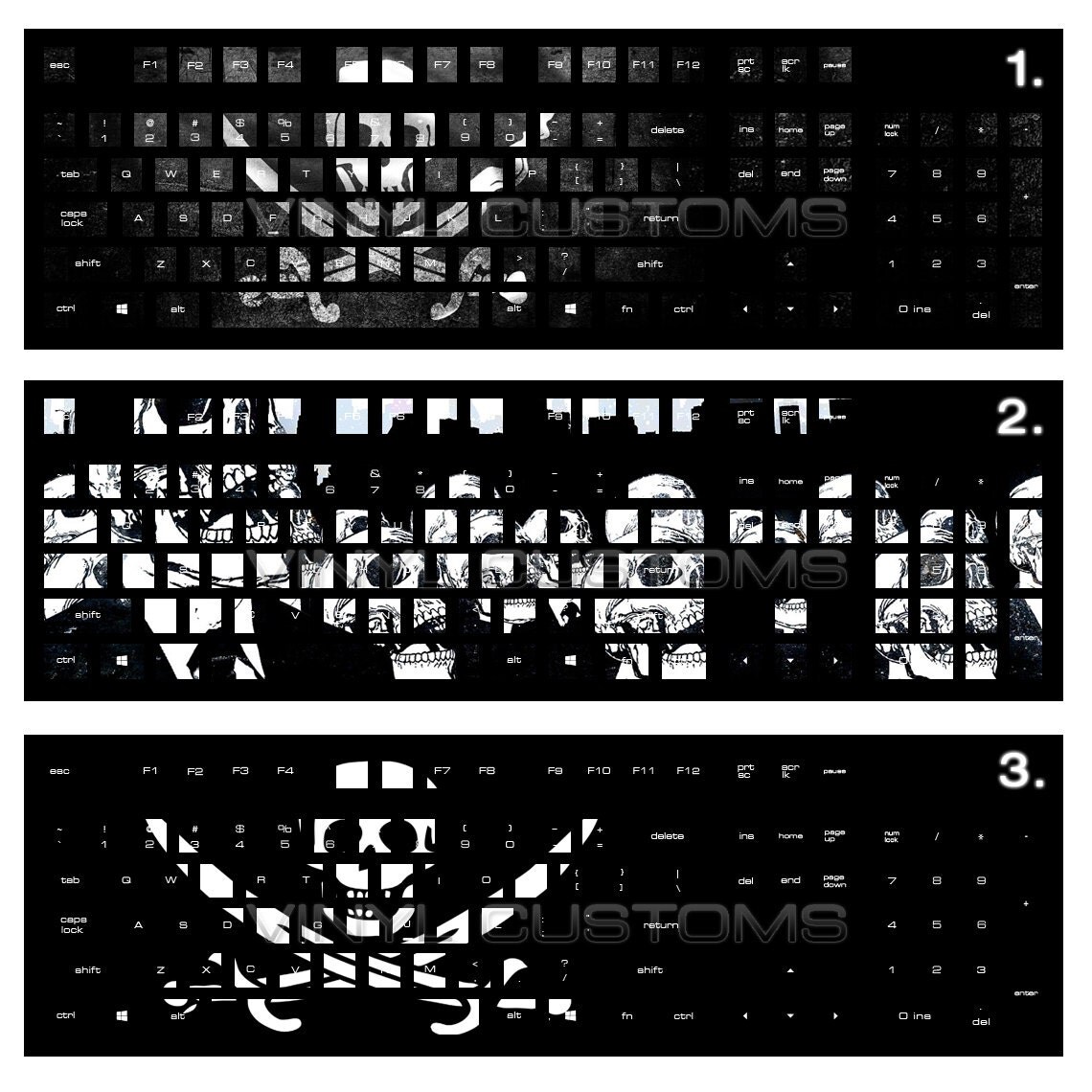 Mechanical Keyboard Vinyl Decal Kit Cherry MX Keycaps PC Vinyl