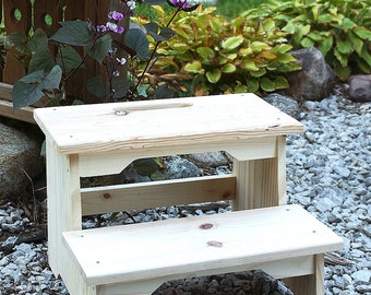 Step Stool, Two-Step Stool, Kids Step Stool, Wooden Step Stool