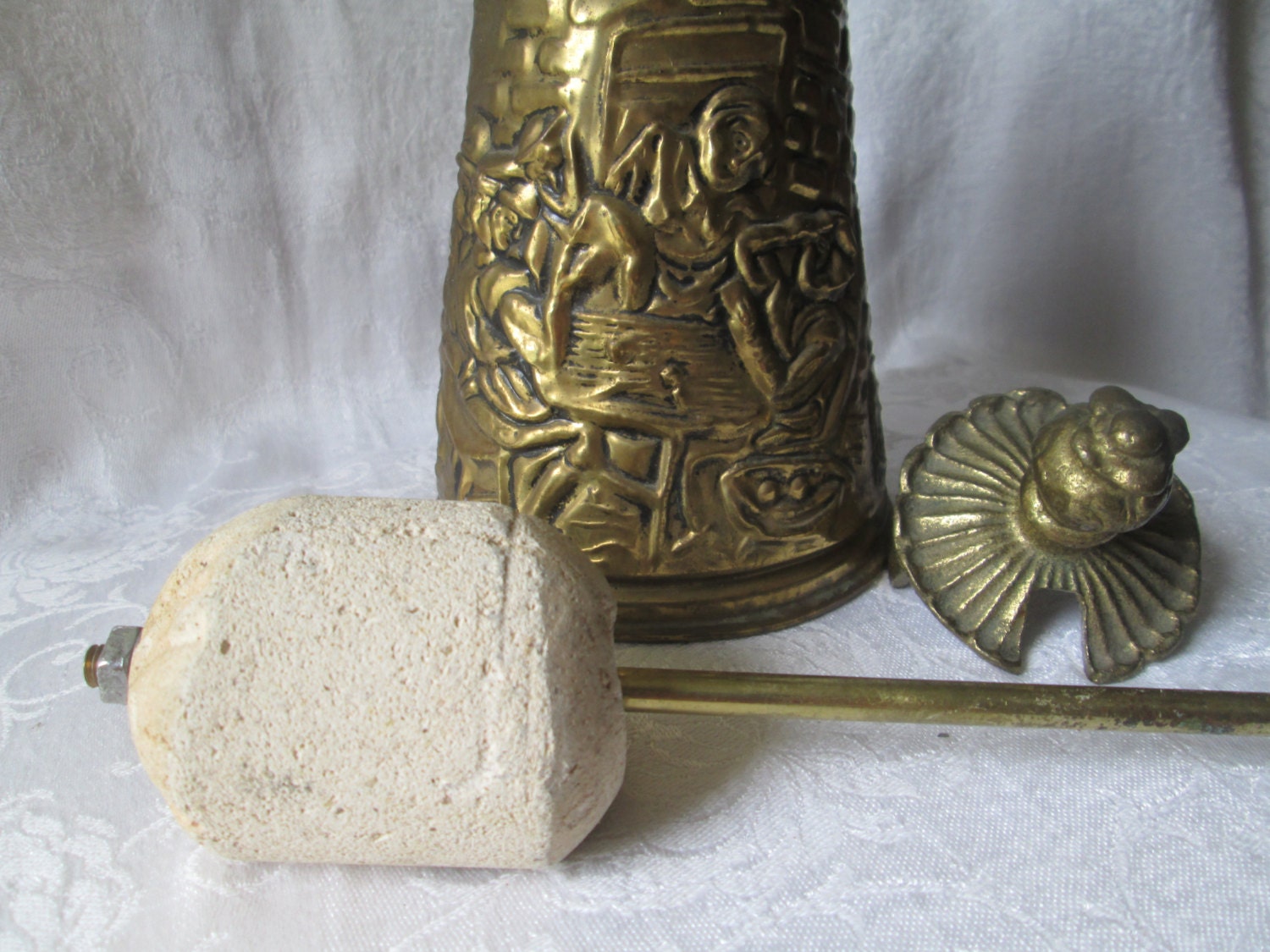 Vintage Brass Fireplace Lighter Kerosene Lamp Oil Pitcher