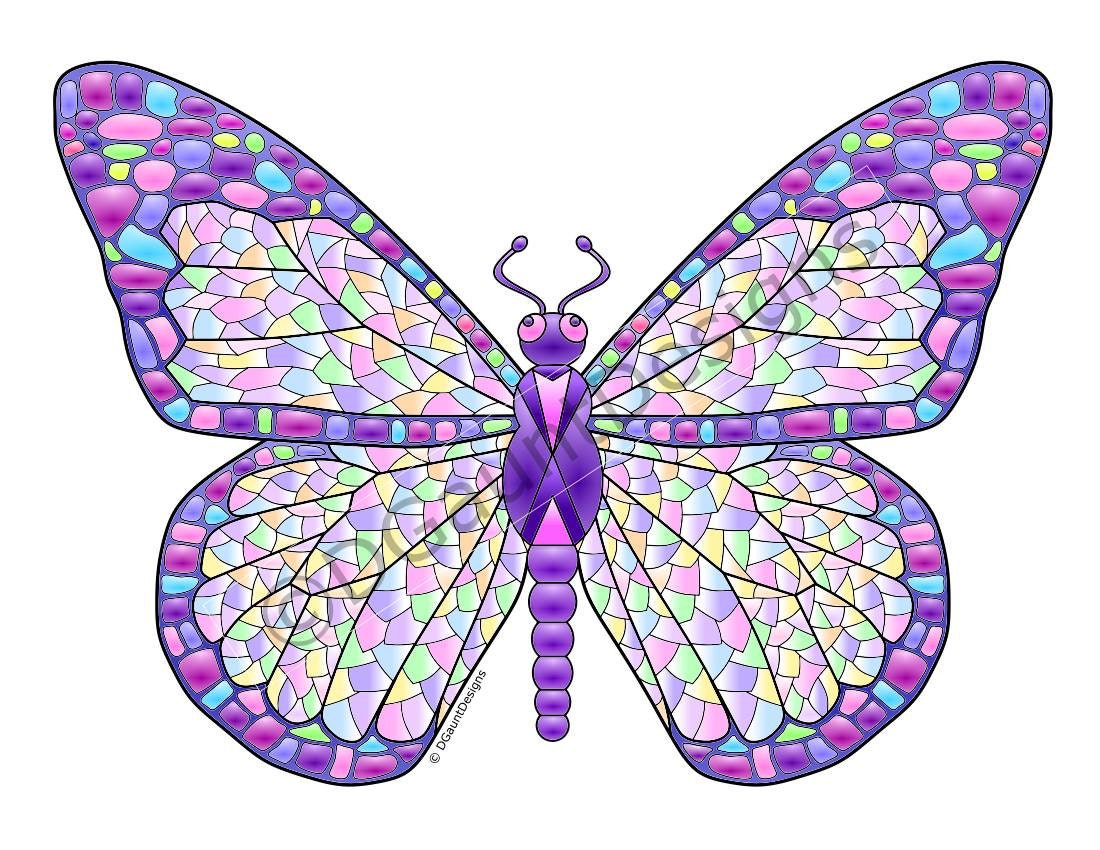 Mosaic Butterfly Digital Color Print