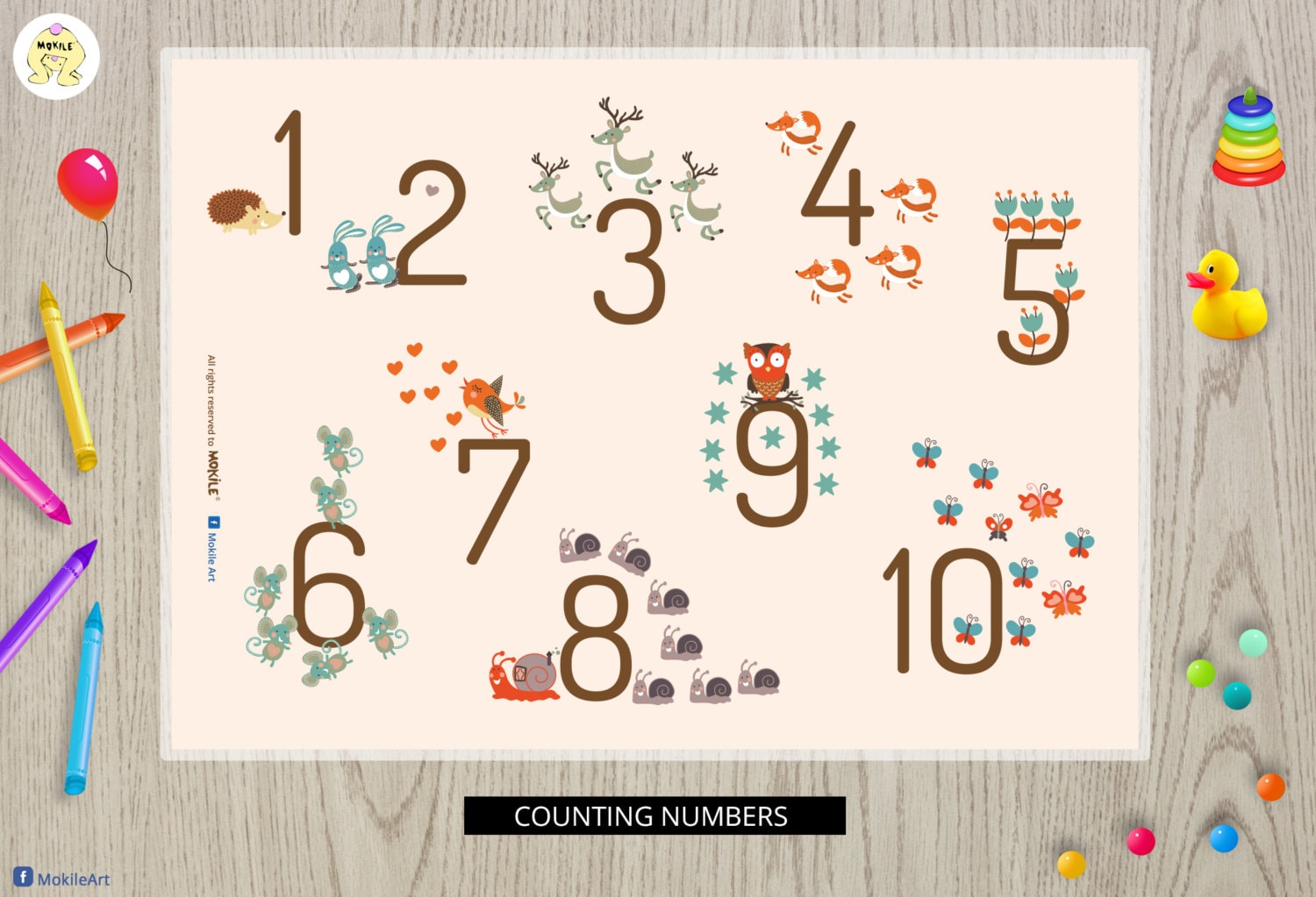 Activity Placemat for Kids Counting