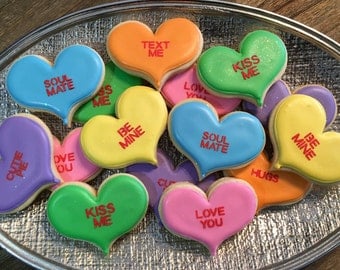 Items similar to Assorted Pastel Conversation Hearts on Etsy